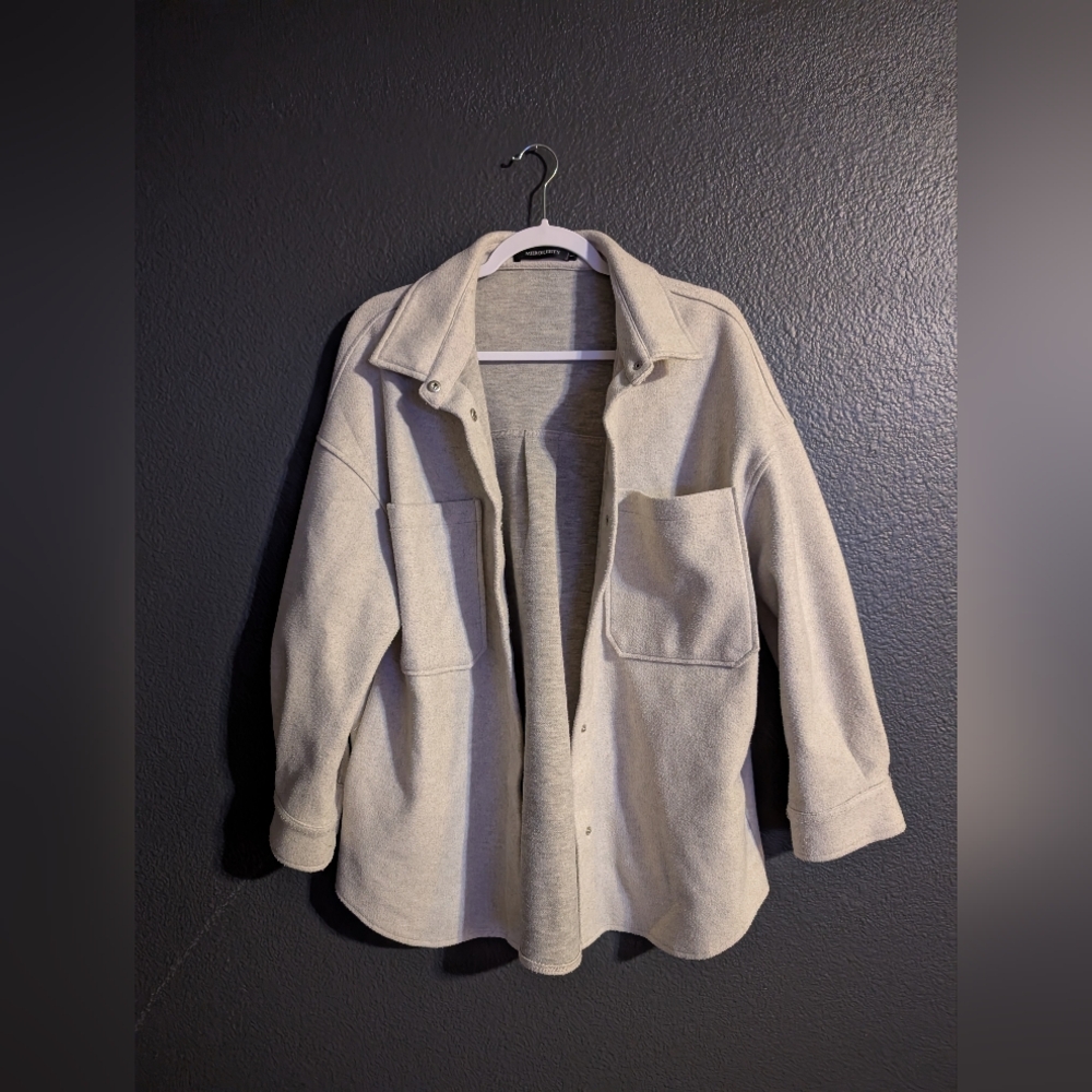 Shacket size large cream colored